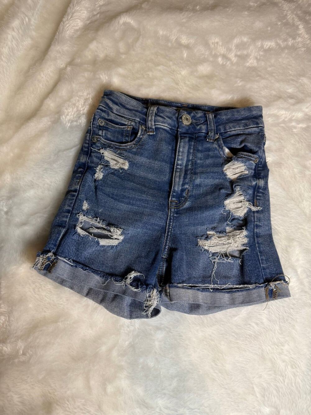 American eagle curvy hi rise shortie shorts size 0